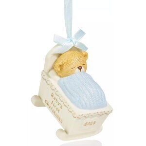 Holiday Lane 2018 Blue Sleeping Bear Cub Ornament NWT